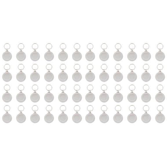 WORGEOUS 100 Pcs Portable Acrylic Photo Keyrings Personalised Round Picture Frame Keyring