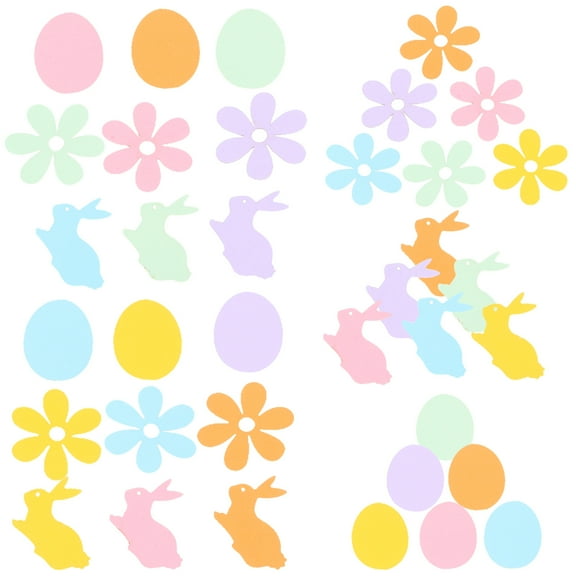 WORGEOUS  100 Pcs Rabbit Easter Egg Confetti Spring Wrapping Ribbons Home Dining Table Baby