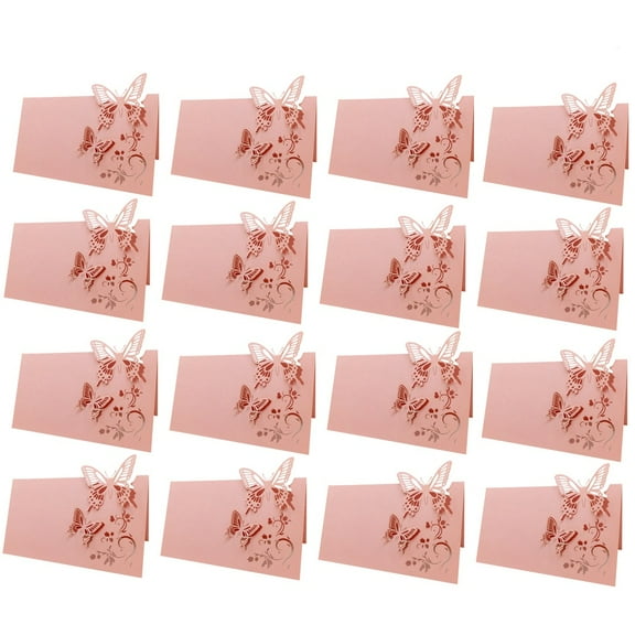 WORGEOUS 100 Pcs Table Name Card Clear Party Favor Boxes Wedding Cards Pink