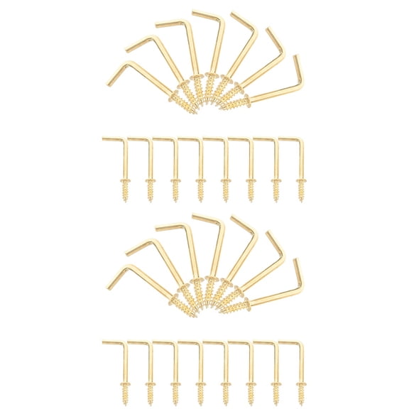 WORGEOUS 100 Pcs Tiny L Hooks Right Angle Screws Self Tapping Screw Hooks Metal Screws for Hanging Picture