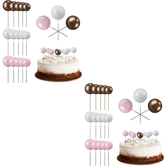 WORGEOUS 100 pcs Balloon Cake Toppers Small Balls Cake Insert Toppers Party Cake Decorations