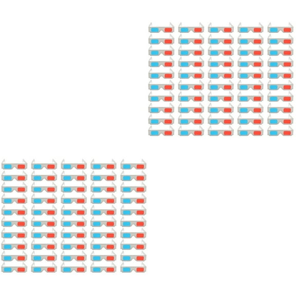 WORGEOUS 100 pcs Fashion Movies Glasses 3D Cardboard Glasses Universal Anaglyph 3D Glasses