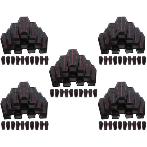 WORGEOUS 100 pcs Miniature Empty Coffin Boxes Halloween Treat Coffin Boxes Coffin Prank Props