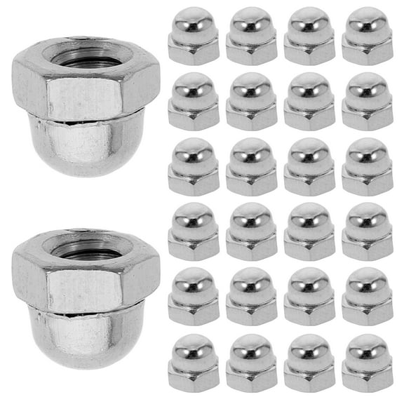 GOOHOCHY 100PCS Nut Covers Carbon Steel Dome Caps for Bolts Hexagon Nuts Screws Protection