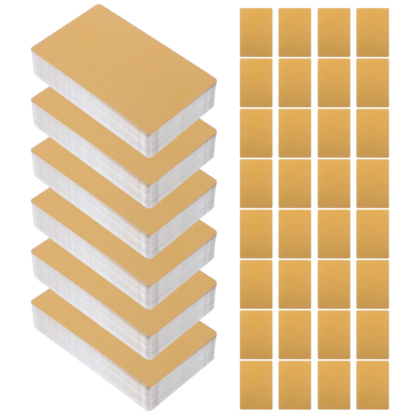 WORGEOUS 100Pcs Engraved Business Cards Metal Name Cards Engraving Blank Metal Cards DIY Metal Cards