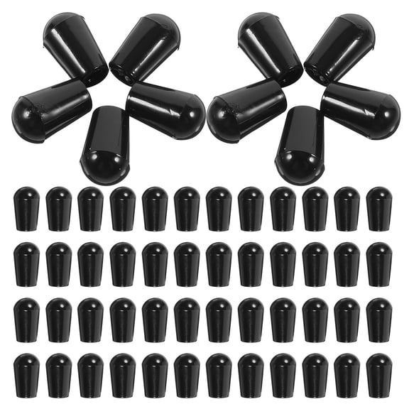 BESTYASH 100Pcs Black Clothes Hanger End Caps Wire Thread Cover Hook End Protector Caps
