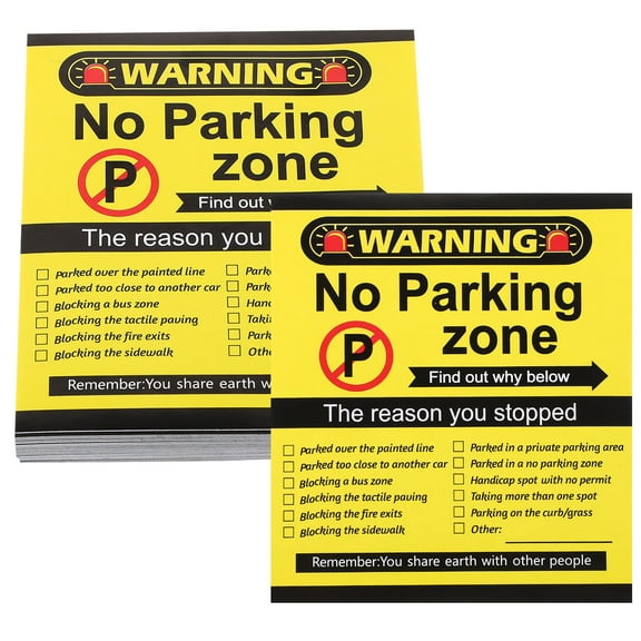 WORGEOUS 100pcs Funny Parking Violation Cards for Cars Humorous Warning Notes for Bad Parking Multi Reason Violation Cards Small Warning Signs for Road Safety
