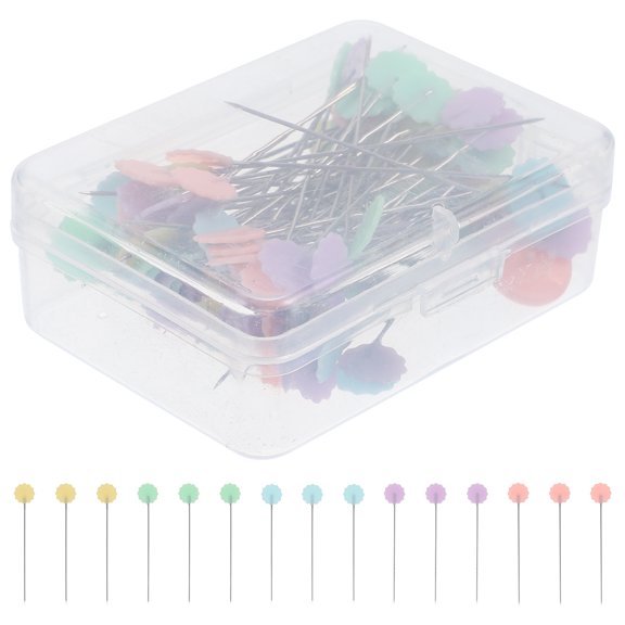 WORGEOUS 100pcs Plum Blossom Sewing Pins for Crafting, Corsage, Quilting, and Decorative Stitching Tools