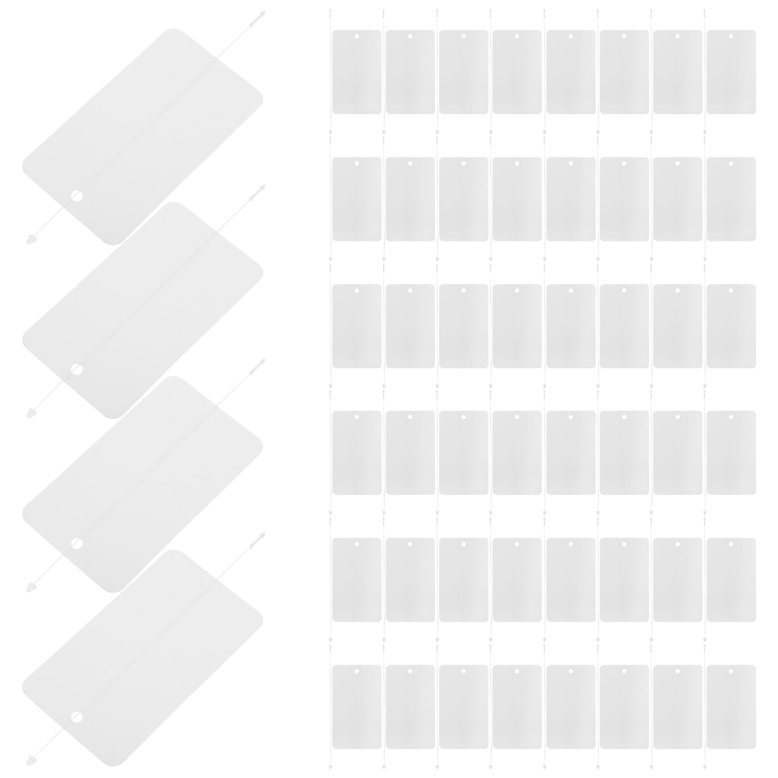 WORGEOUS 100pcs White Pvc Tags Plastic Shipping Tags With Lanyard ...