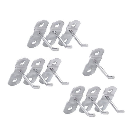 HINTRMENT 10Pcs Plated Silver Metal Hooks Heavy Duty Display Prop Hangers for Supermarket and Home Use with re Hole Plate