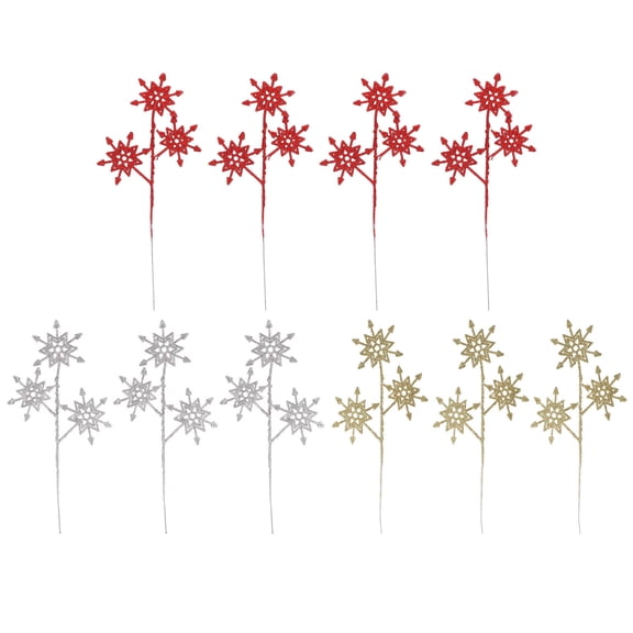 BESTYASH Artificial Glitter Leaves Decorative Items for Christmas Wedding Banquet Party, 10pcs Decorations