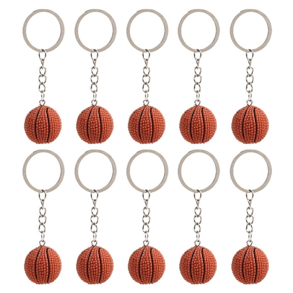 FUEENIRVA 10Pcs Basketball Design Keychain Practical Decorative Pendant for Home Keys and Handbag Ornament
