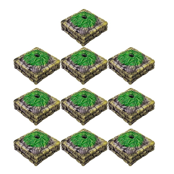 BESTYASH Miniature Tree Bases Resin Multicolor Diorama Landscape Decor for Model Train Scenery 1.3x1.3x0.6in