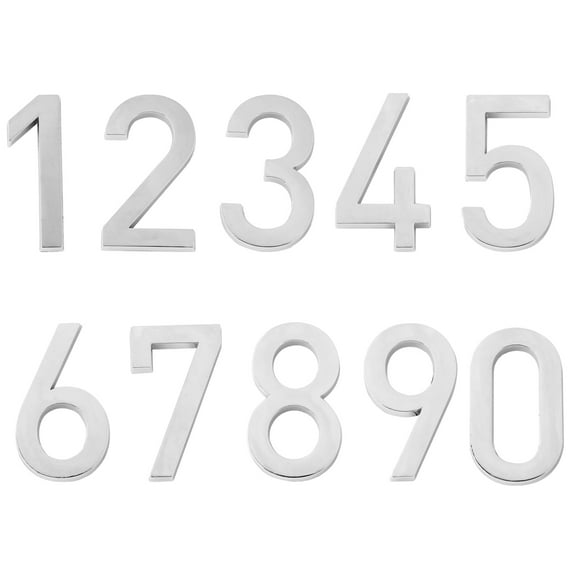 BESTYASH 10pcs Room Numbering Stickers Silver ABS for Indoor Use
