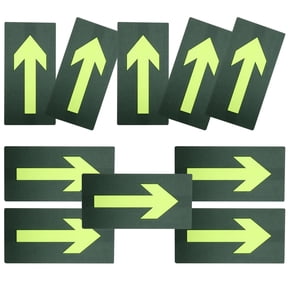 WORGEOUS 10pcs Glow In The Dark Arrow Direction Signs Adhesive Reflective Markers For Trail Navigation And Camping Safety Reflective Arrow Markers Plastic Directional Marking Decals