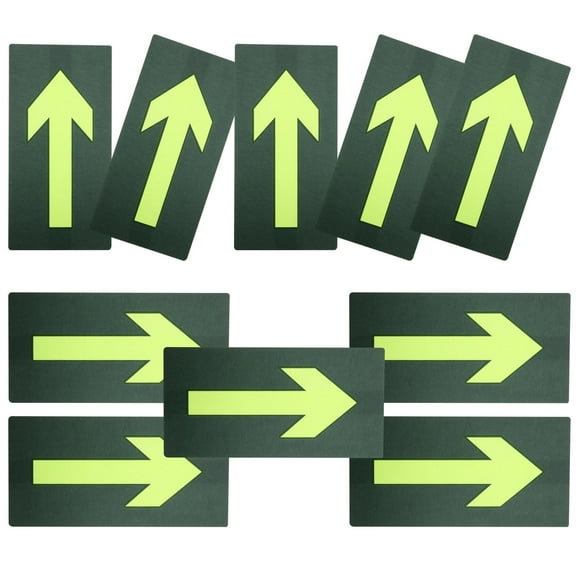 WORGEOUS 10pcs Glow In The Dark Arrow Direction Signs Adhesive Reflective Markers For Trail Navigation And Camping Safety Reflective Arrow Markers Plastic Directional Marking Decals