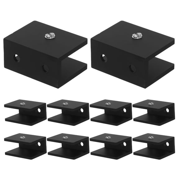 WORGEOUS 10pcs Square Frameless Glass Shelf Bracket Holder U Shaped Glass Support With Screws For Glass Mirror Wall Mounted