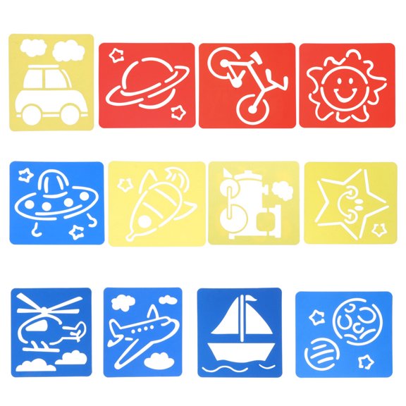 WORGEOUS  12 PCS Children's Painting Templates Christmas Hollow