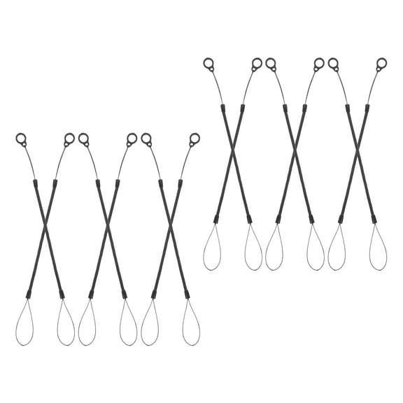FUTUREORYY 12Pcs Elastic Lanyard Tether for Stylus Pen with Retractable Spring Rope Black Comfortable Grip