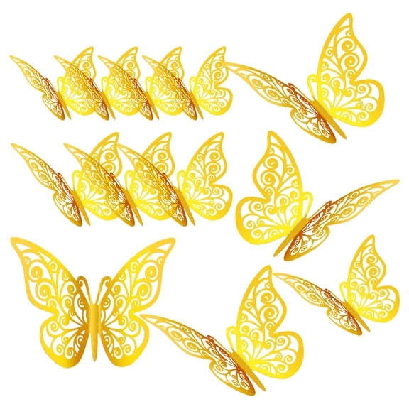 WORGEOUS 12 Pcs Butterfly Balloon Wall Stickers for Room Decor, 12x7.9x0.1cm, Color, Kids Nursery Decoration