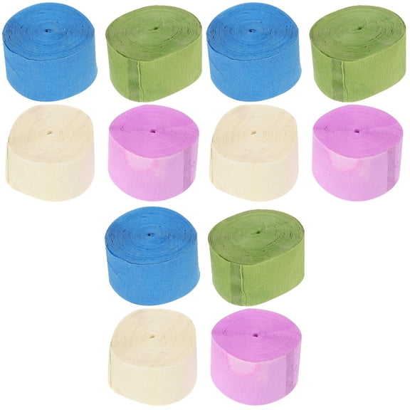 WORGEOUS 12 Rolls Crepe Paper Streamer Party Decorative Props for Birthday Wedding Baby Shower