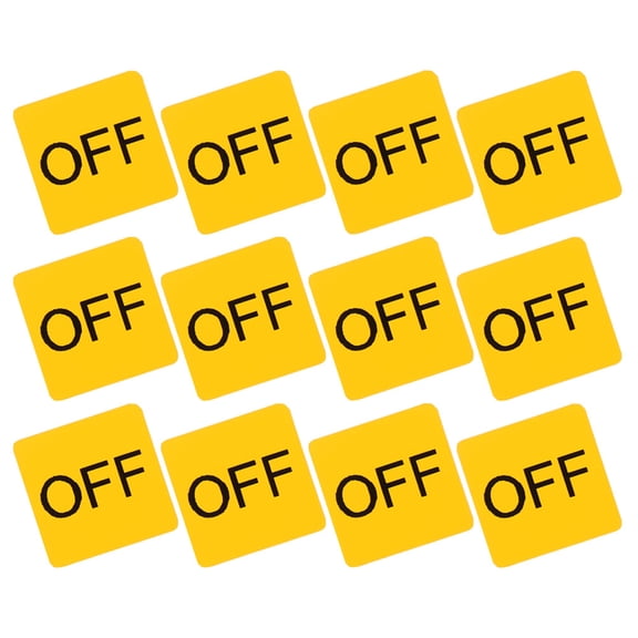 WORGEOUS 12 Sheets of Label Caution Sticker Off Light Decal Device Stickers