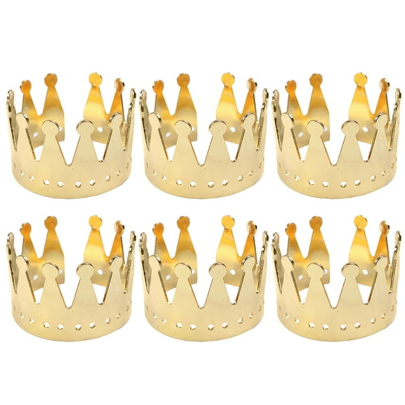 WORGEOUS 12 pcs  Crown Shaped Napkin Rings Napkin Buckle Holders Napkin Decorations (Golden)