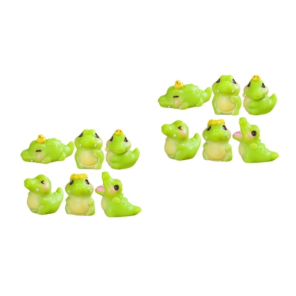 WORGEOUS 12 pcs Mini Resin Alligator Figures Tiny Alligator Figurines For Kids Adults Miniature Figurines For Classroom Party Favors Decorations