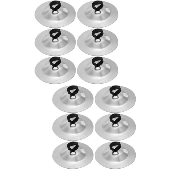 WORGEOUS 12 pcs Musical Instrumen Iron Finger Cymbals Percussion Cymbals Dancing Props Percussion Instrument (Silver)