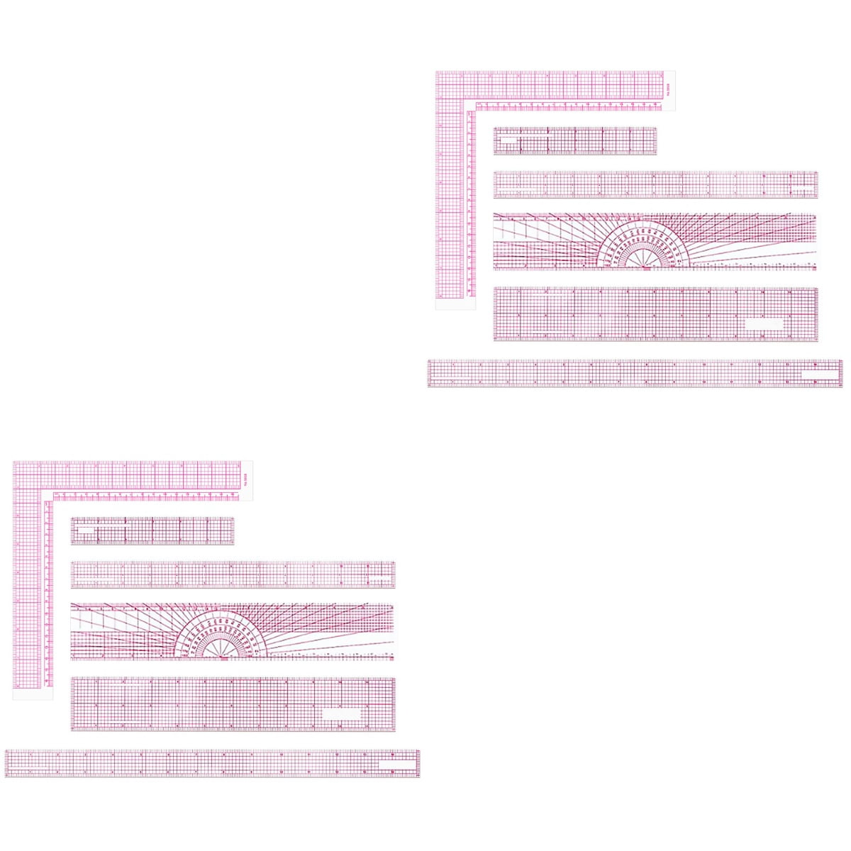 WORGEOUS 12 pcs Professional Sewing Ruler Clothing Ruler Square Ruler ...