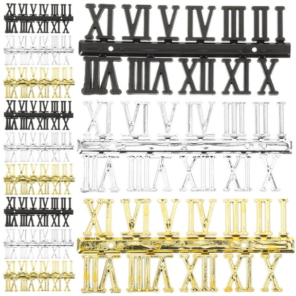 FUEENIRVA Replacement Clock Roman Numbers Assorted Color Plastic 12Pcs