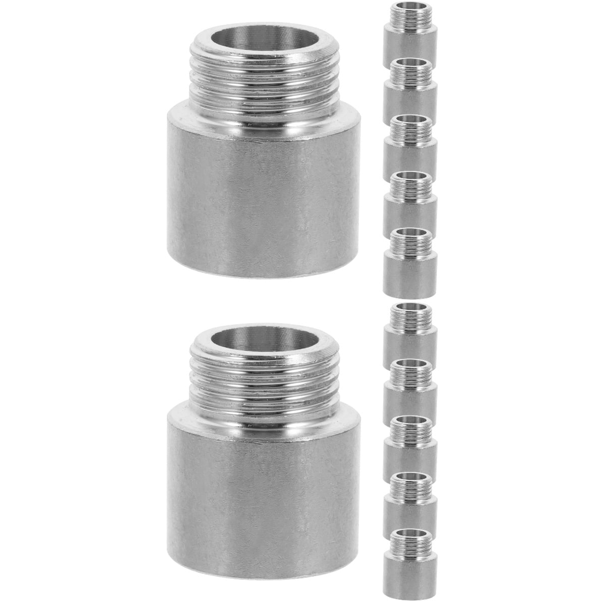 Thread Reducing Adapters WORGEOUS 12 pcs Stainless Steel 1/2 Thread Reducer Coupling Extension ...