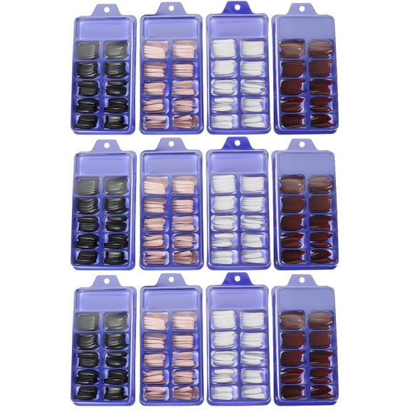 WORGEOUS 1200 Pcs  Full Cover False Nail Tips Nail Decoration Manicure Art Supplies