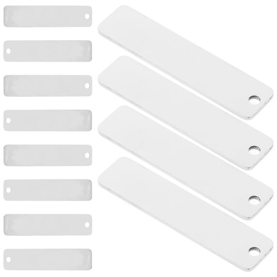 WORGEOUS 12PCS Engravable Metal Keychain Blanks Titanium Steel Rectangle Stamping Blanks Jewelry Making Engraving Blanks DIY Stamping Tags