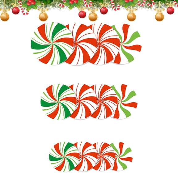 BESTYASH 12PCS Classroom Floor Sticker Assorted Color PVC Round Self-Adhesive for Christmas Party