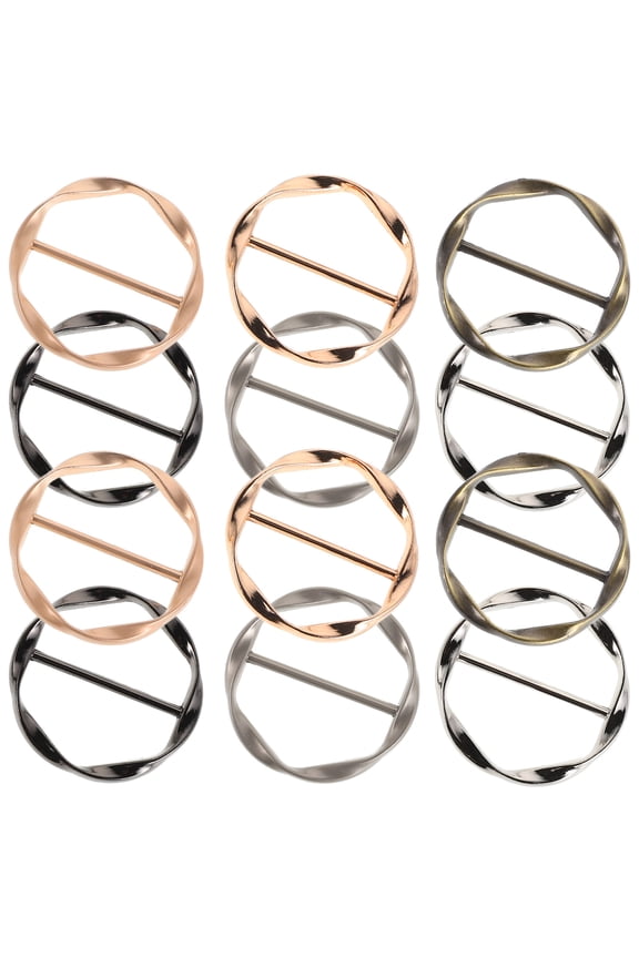 12PCS Scarf Clips and Rings for Women, T-Shirt and Shawl Accessories to Secure and Adjust Scarves, Clothing Fasteners