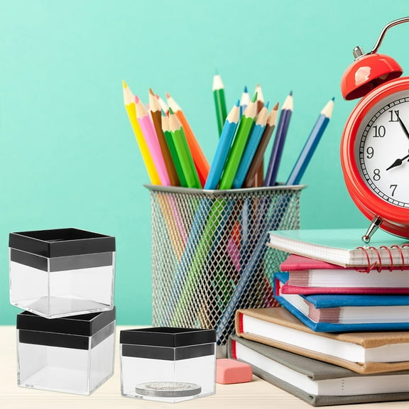 BESTYASH 12Pcs Transparent Plastic Display Box for Mineral Specimen and Craft Storage