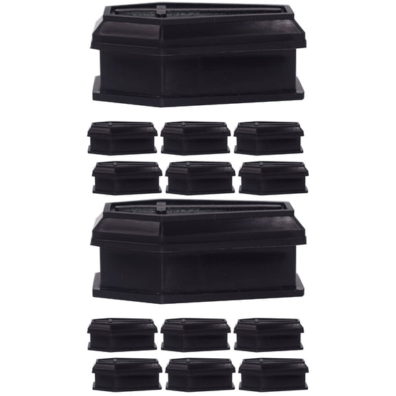 WORGEOUS 14 pcs Small Coffin Adornments Halloween Candy Box Tabletop Black Coffin Model