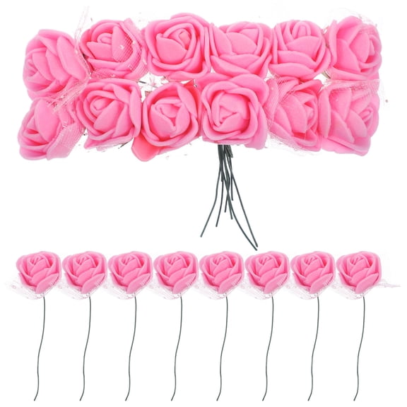 WORGEOUS 144 Pcs Mini Rose Faux Artificial Daisy Flowers Roses Pink