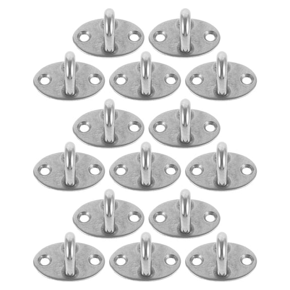 WORGEOUS 15-Piece Silver Pad Eye Hooks with Snap and Outdoor Ceiling Fan Hole Plugs