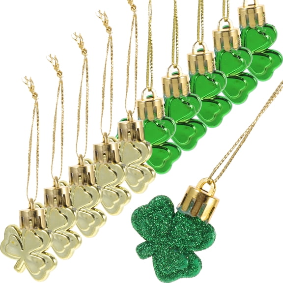 WORGEOUS  15 Pcs Shamrock Ornaments for Tree Luck Celebration Party Parades Green Shamrocks