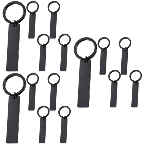 WORGEOUS 15 pcs  Blank Stainless Steel Key Chain Blank Keychain Blank Key Ring Key Tags For Number Tag