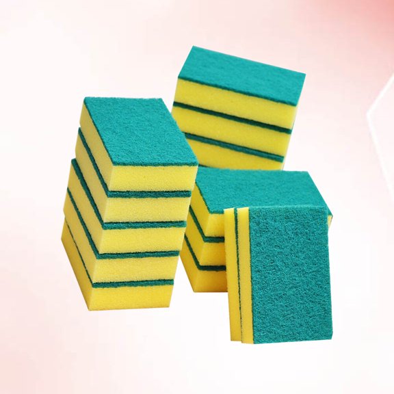 BESTYASH 15Pcs Scouring Pads with High Absorption Sponge Cleaners for Kitchen and Bathroom Use