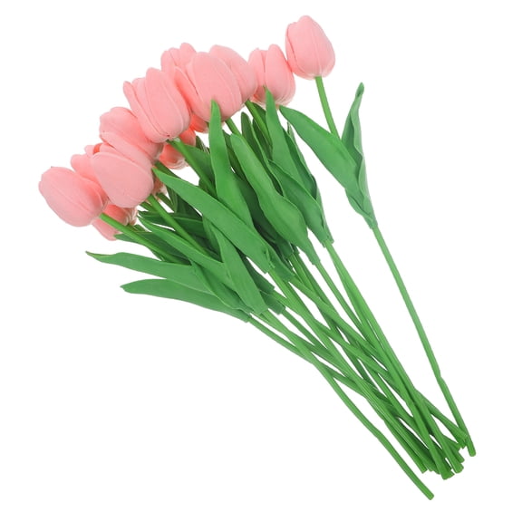 GOOHOCHY Fake Tulips Flowers for Party 15Pcs 13.76X1.38X1.38in