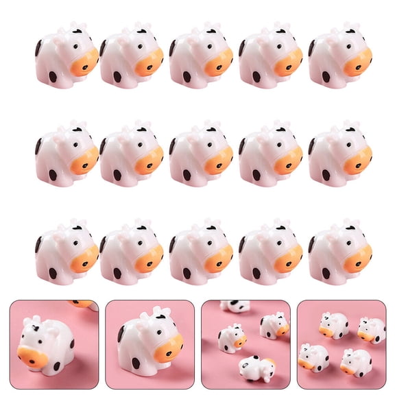 BESTYASH 15pcs Mini Cow Figurines Assorted Color Resin Cows Indoor Space Collectors Collection