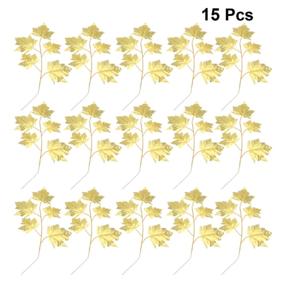 HOOWIFFY Fake Maple Leaf Simulated Maple Leaf Silk Decorative Flower Basket Outdoor 15pcs
