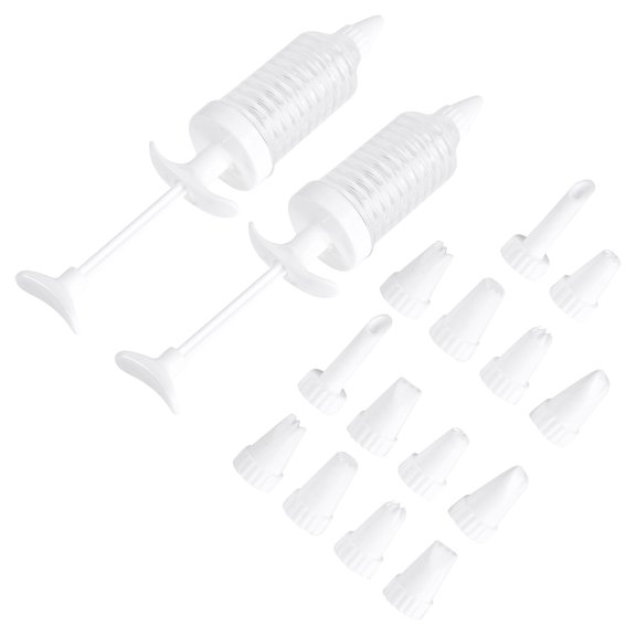 GOOHOCHY White Cookie Press with 8 Icing Tips Made of PP Perfect for Baking Use Ergonomic Design
