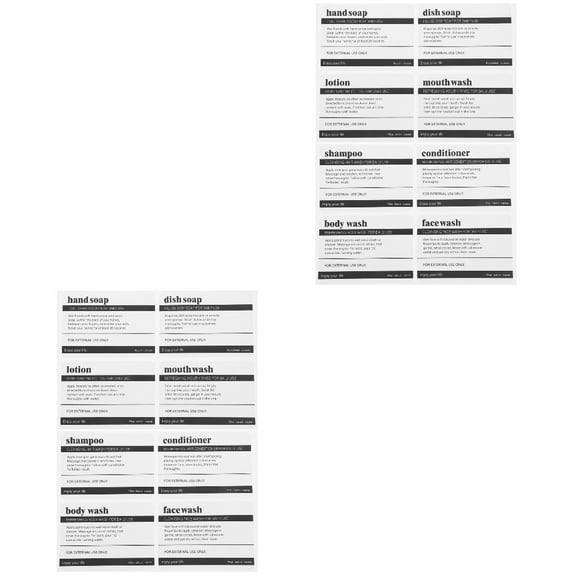 WORGEOUS 16 Sheets of Adhesive Labels Bathroom Stickers Skincare Stickers Toiletries Labels for Bottles