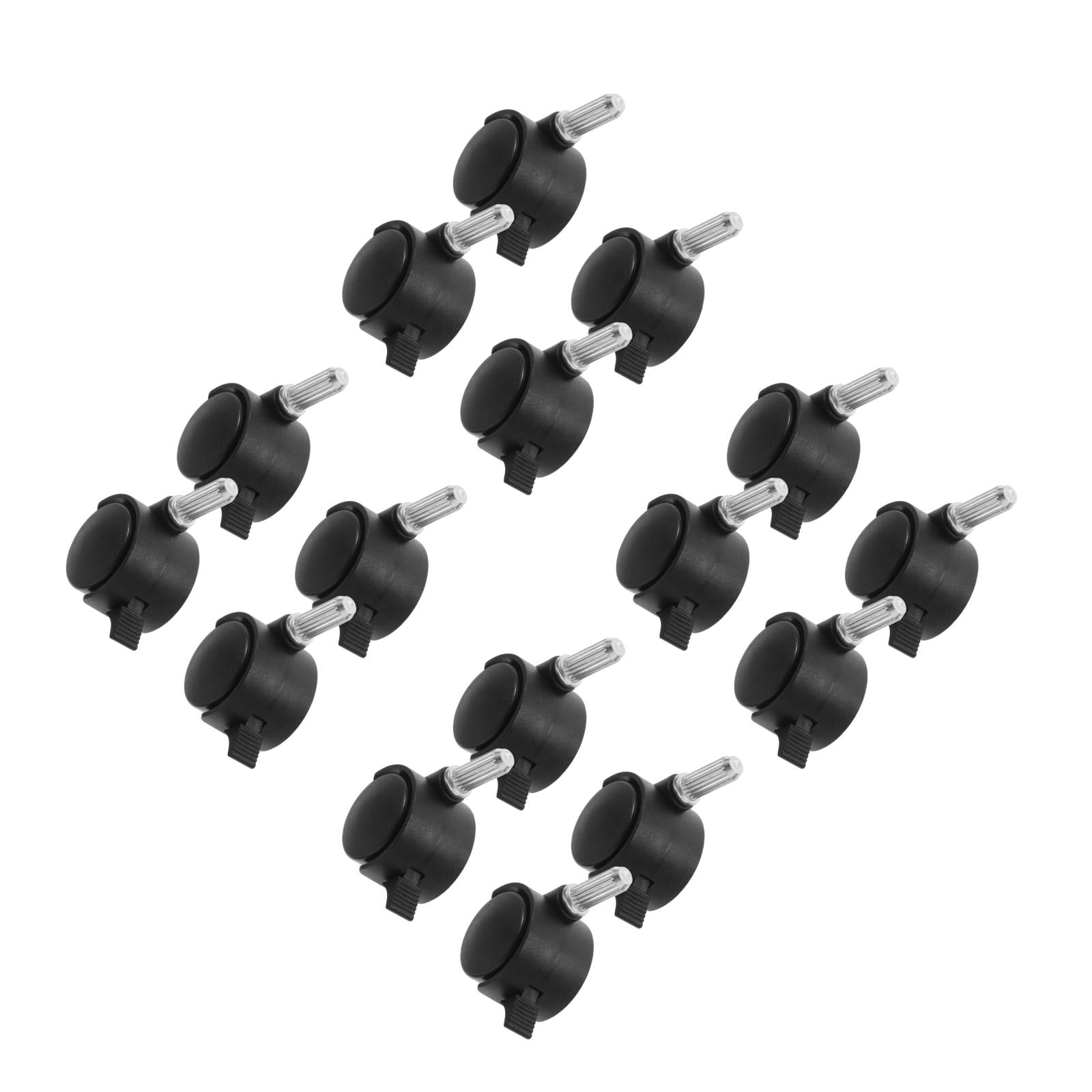 ADDHAT  PU Swivel Caster Wheels with Locking Brakes for Chair Use Black Heavy Duty