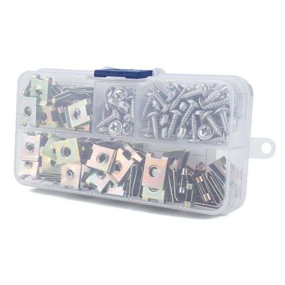 WORGEOUS  160 Pcs Screw Base Clip Nut Fasteners Self Tapping
